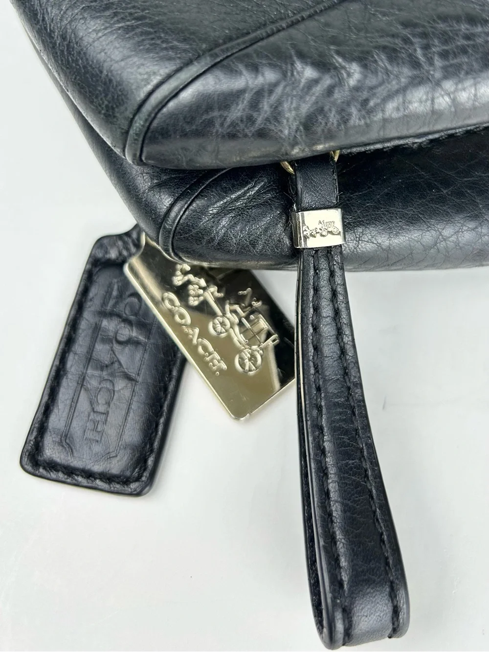 Coach Madison Madeline Black Leather Flap Purse Bag Satchel - Picture 8 of 15